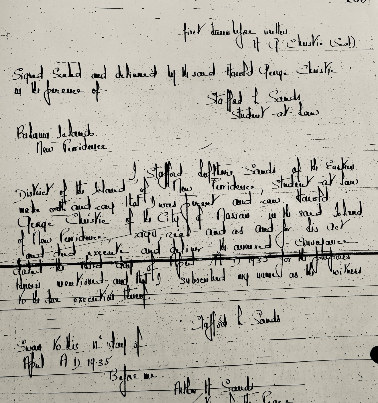 Fleecing Harry Oakes: H. G. Christie and Guy Brooke Baxter in Nassau land deal 1935