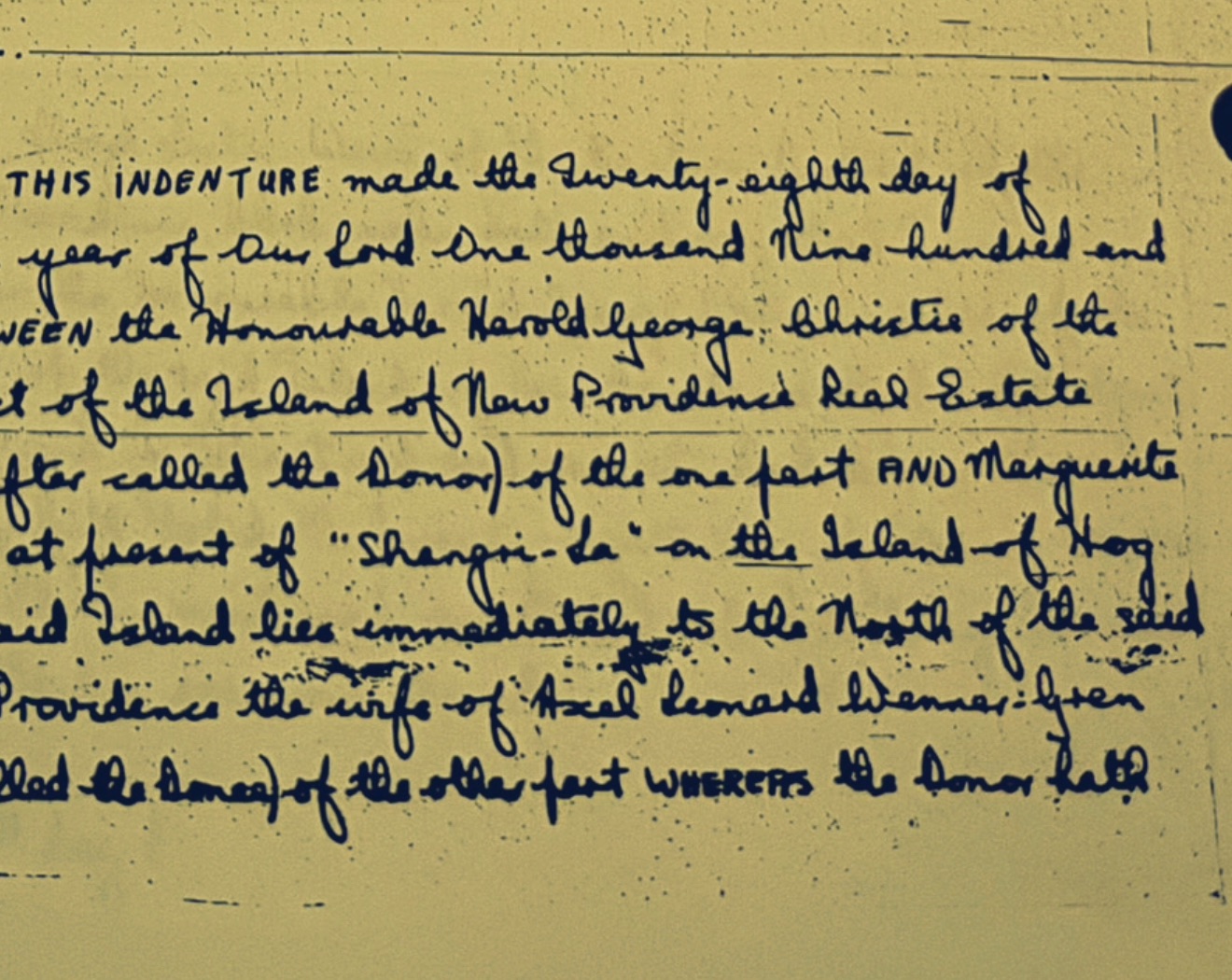 H.G. Christie gifts Wood Cay to Nazi collaborator’s wife 1941